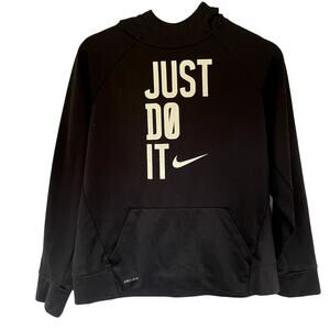 Nike dri-fit just do it swoosh black hoodie sweatshirt youth size XL pocket